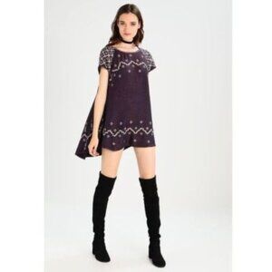 Free People In The Clouds Tunic Dress Beaded Sequin Boho Embroidered sz XS NWT